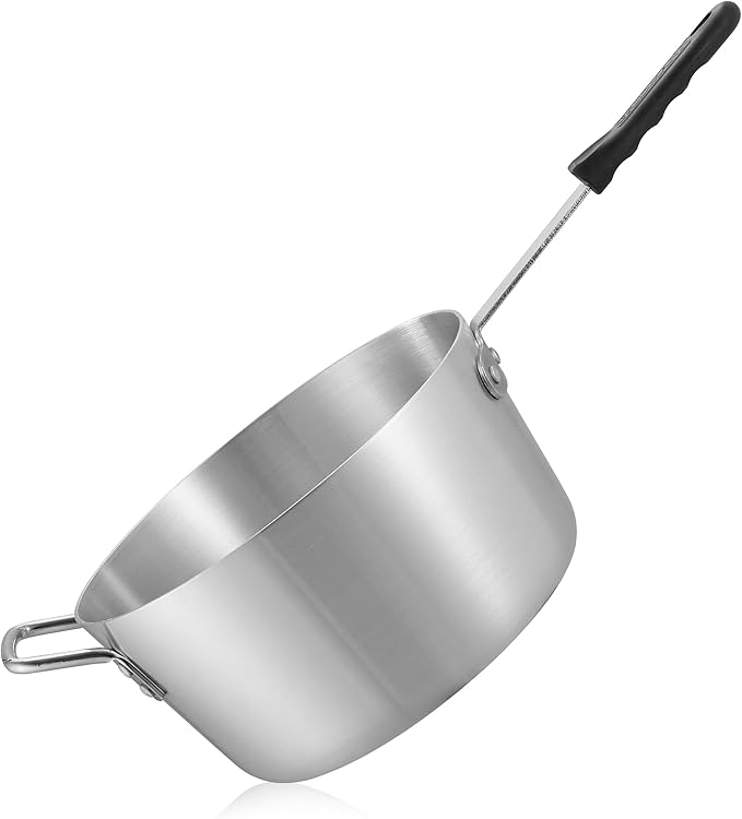 GRIDMANN 7-Quart Tapered Aluminum Sauce Pan with Silicone Handle, NSF Listed Heavy Duty Professional Cookware