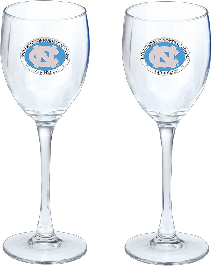 Heritage Pewter North Carolina Glass Water Goblets – Set of 2 | 12 OZ Goblet Glasses | Expertly Crafted Pewter Glass