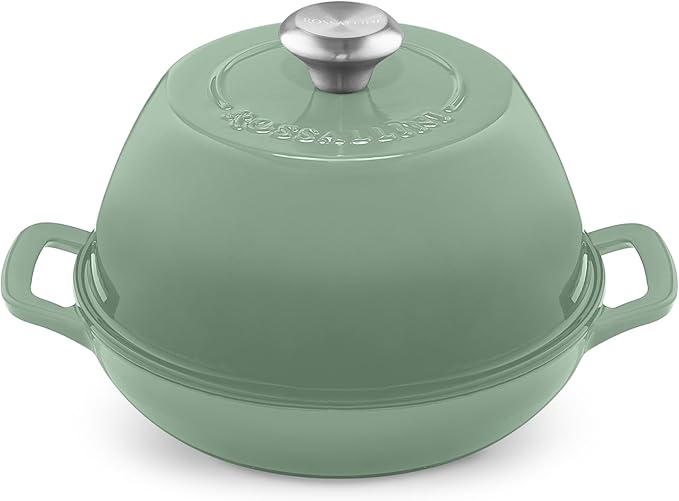 Signature Enameled Cast Iron Sourdough Bread Oven | Non-Stick with Tight Fitting Lid for Perfect Baking and Bread Making | 6QT Round Oven With Lid [Sage Green]