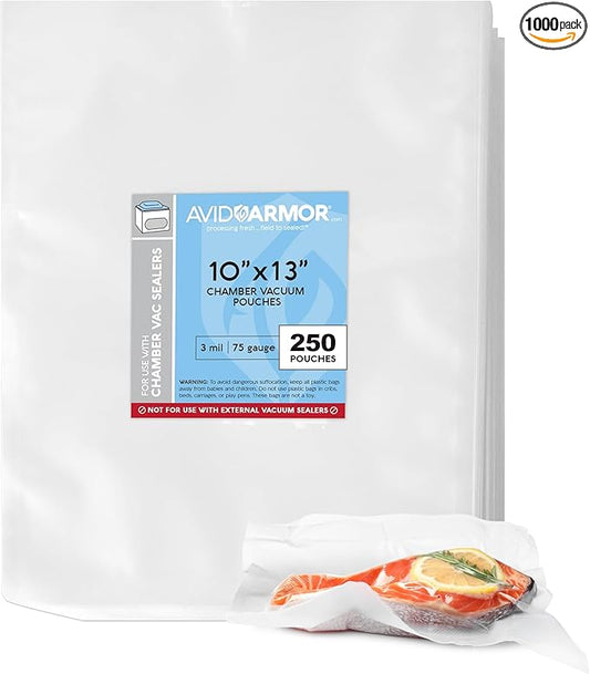 Avid Armor Heavy Duty Vacuum Pouches, BPA-Free Sealer, 1000, 10x13