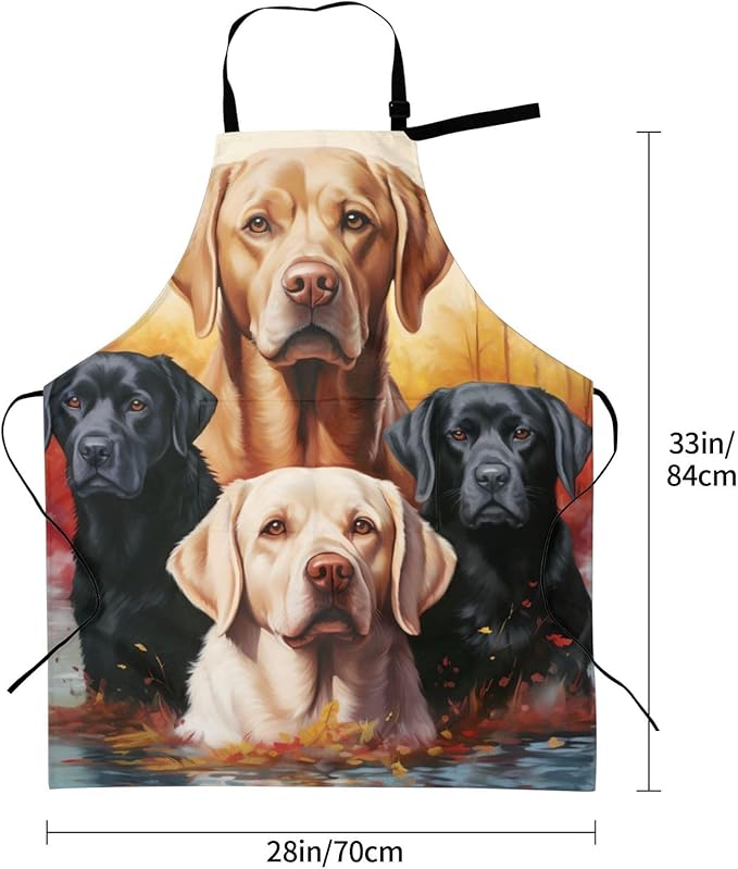 Funny Animal Apron with 2 Pockets Waterproof for Men Women Kitchen Garden Decor