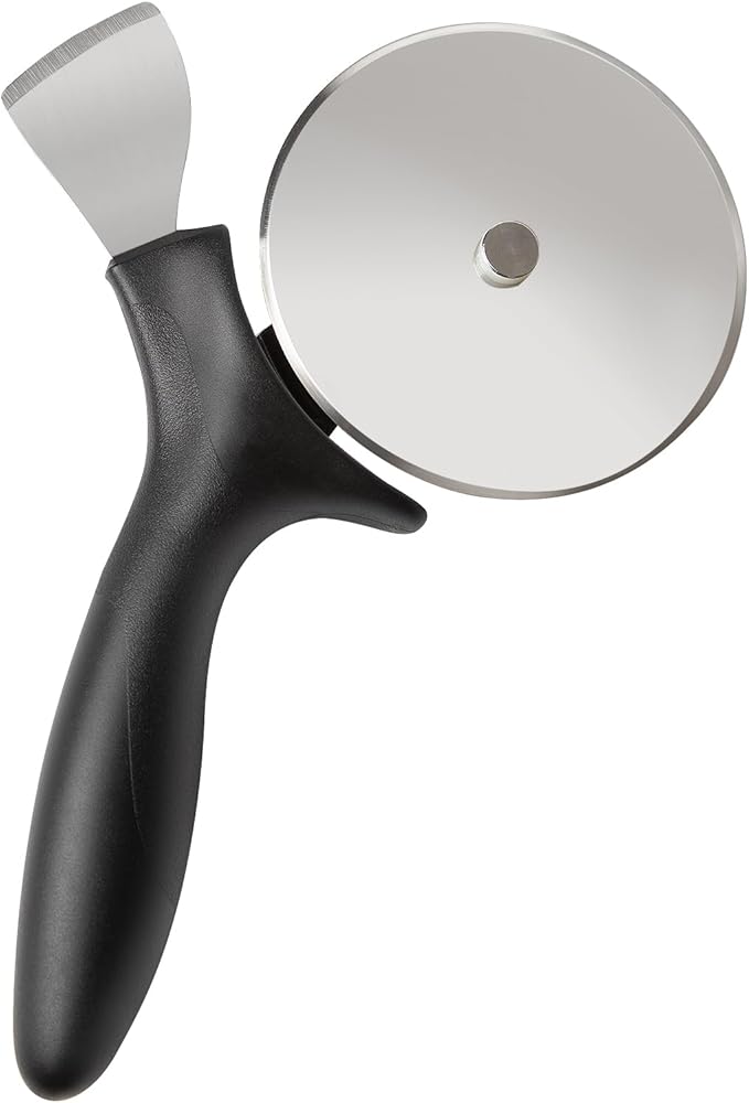 Professional Pizza Cutter & Crust Cutter 2 in 1, Steel 4" Pizza Wheel Cutter and Pizza Crust Knife, Stainless Steel Blade with Protective Cover
