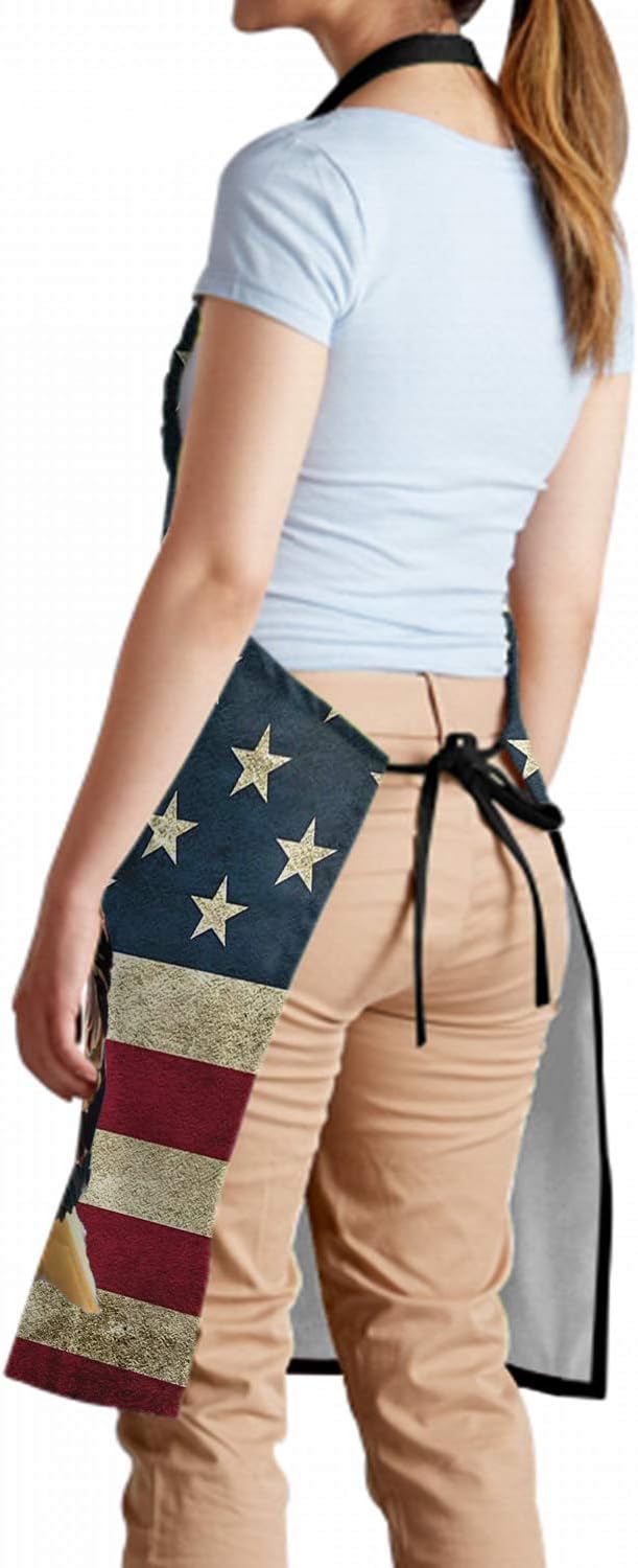 Funny Animal Apron with 2 Pockets Waterproof for Men Women Kitchen Garden Decor