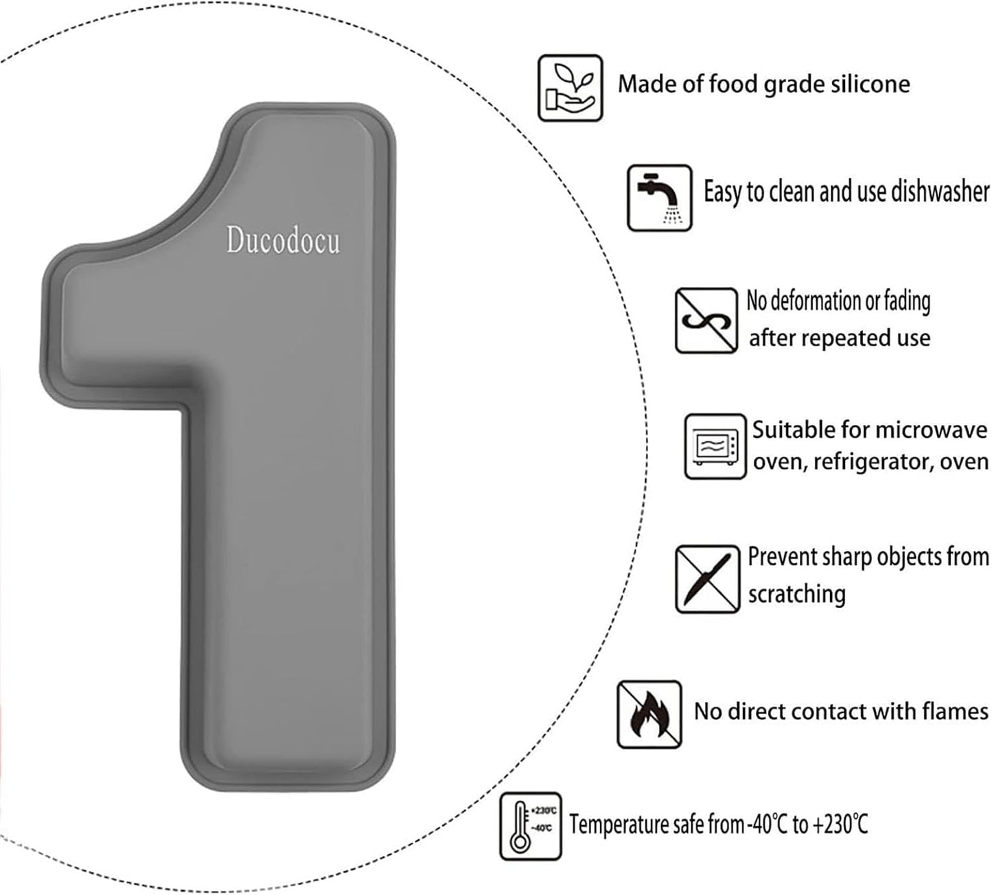 Ducodocu 3D Silicone Cake Pans Large Number Cake Mould Novelty Cake Tins DIY Baking Mold for Birthday Wedding Anniversary 10 inch Number of 6