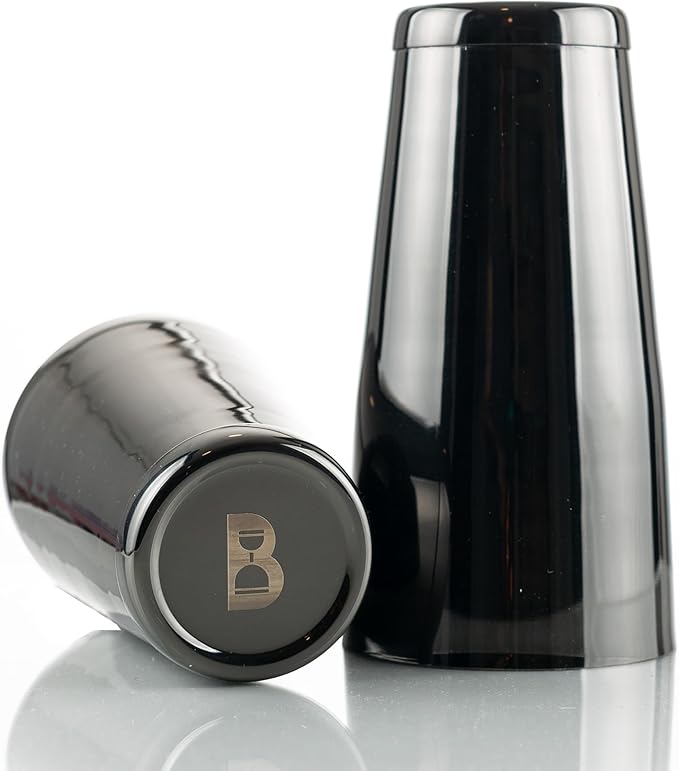 Bull in China 2-Piece Cocktail Shaker Gunmetal Black – 28 oz Weighted Shaker & 18oz Weighted Cheater Tin, Professional Grade Bar Shaker, Premium Cocktail Shaker Set for Professional & Home Bartenders
