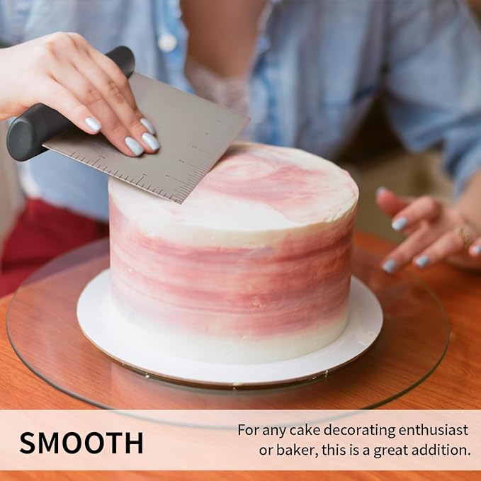 Stainless Steel Dough Bench Scraper & Chopper, Pastry Cutter for Kitchen (1 Pack, Black)