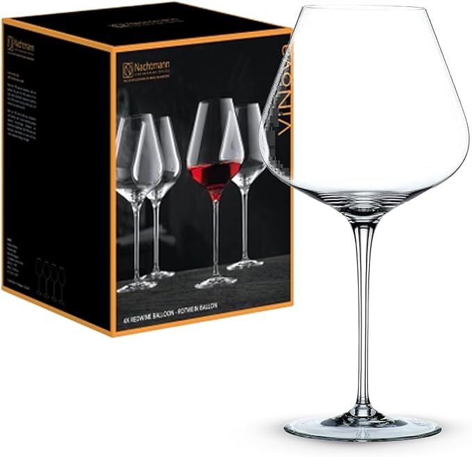 Nachtmann ViNOVA Red Wine Balloon Glass, Set of 4, 28.4-Ounces, Burgundy Wine Glasses, Tulip Shaped, Made of Clear Crystal Glass, Stemmed, Dishwasher Safe