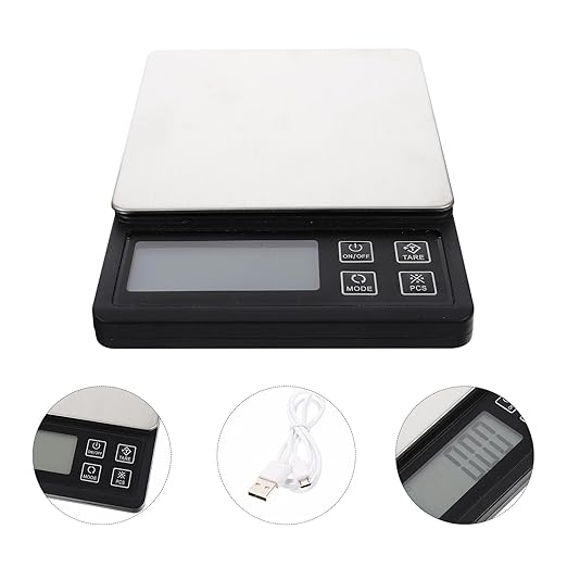 GLEAVI USB Rechargeable Mini Kitchen Gram Scale Precision Electronic Food Scale for Baking Cooking Jewelry Weighing with Tare Function Portable Professional Accessory