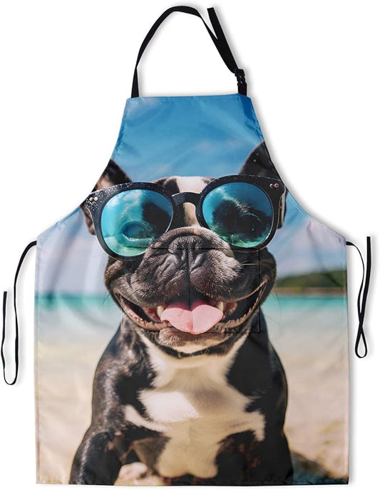 Funny Animal Apron with 2 Pockets Waterproof for Men Women Kitchen Garden Decor