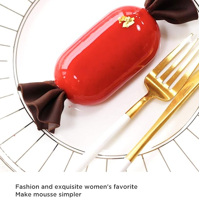 OCPO KITCHEN Pillow Silicone Mold for Baking Mousse Cake, 3D Silicone Baking Molds for Baking Cakes French Dessert Pastry Chocolate Cake Decoration Mold, 3D Pillow Shape (8-Cavity)