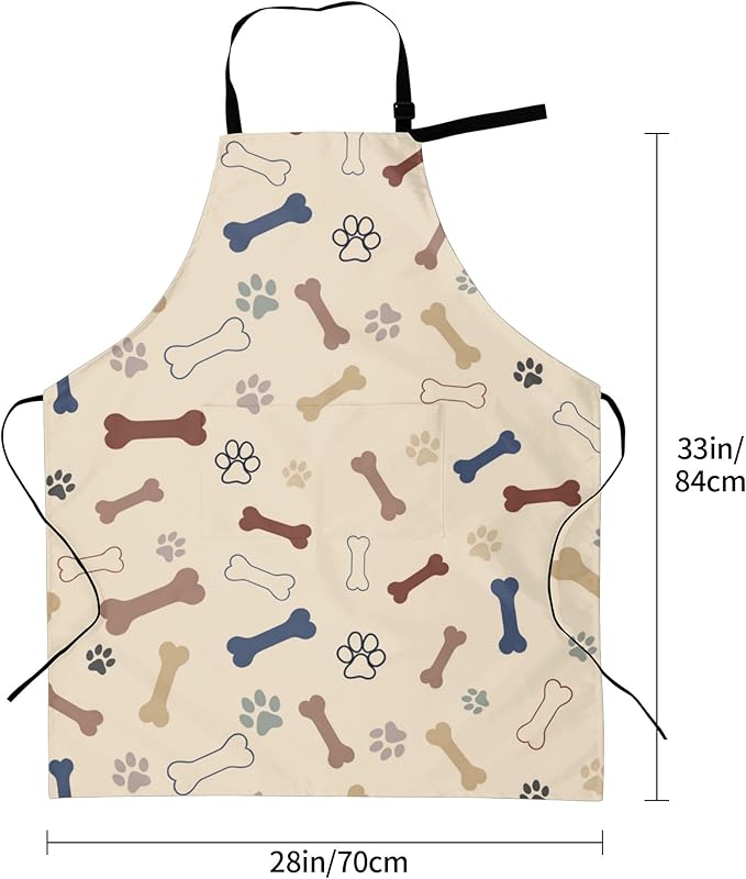 Funny Animal Apron with 2 Pockets Waterproof for Men Women Kitchen Garden Decor