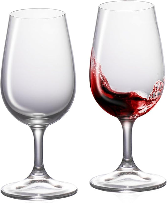 KAMMAK Wine Glasses Set of 2, 6.7 oz Hand Blown Crystal Bordeaux Wine Glasses, Thin Rim & Long Stem, Perfect for Red & White, Daily Use, Wedding Anniversary or Birthday Gift with Gift Box, Port