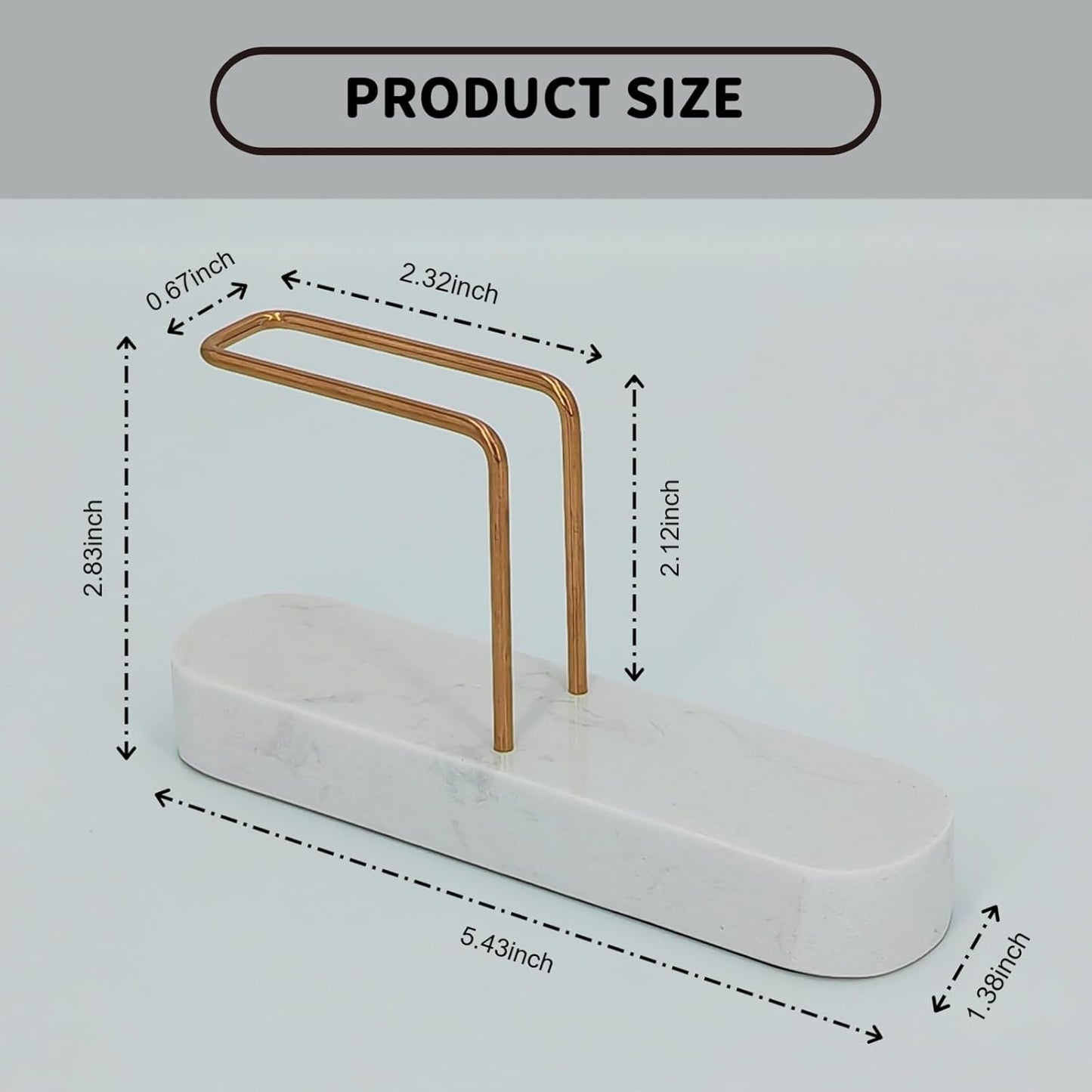 Cone Coffee Filter Holder for Counter, Coffee Filter Storage Container for Cone Paper Filters Size #01 ＆ #02, Marble Base with Non-Slip Pad (White)