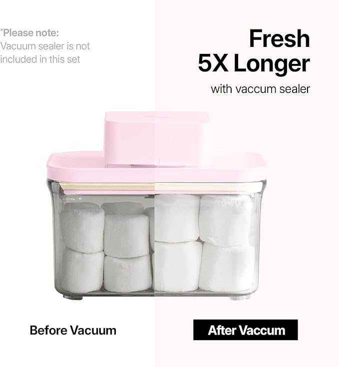 VAKUEN Premium Airtight Food Storage Containers ROSE Square 1.48qt 2P/SET, Patented Double Silicone Lining, 100% Leak Proof, BPA-FREE