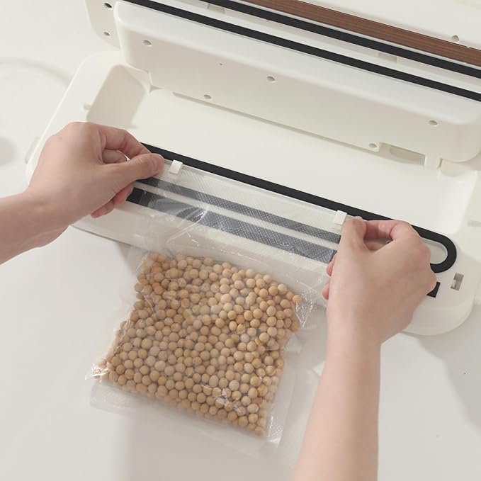 Vacuum Sealer - 90kPa Suction, 180W Motor, 30-Cycle Continuous Use, One-Touch Automatic - Dry/Wet Modes, Air-Tight Seal with Container Tube for Kitchen Use, Food Storage.