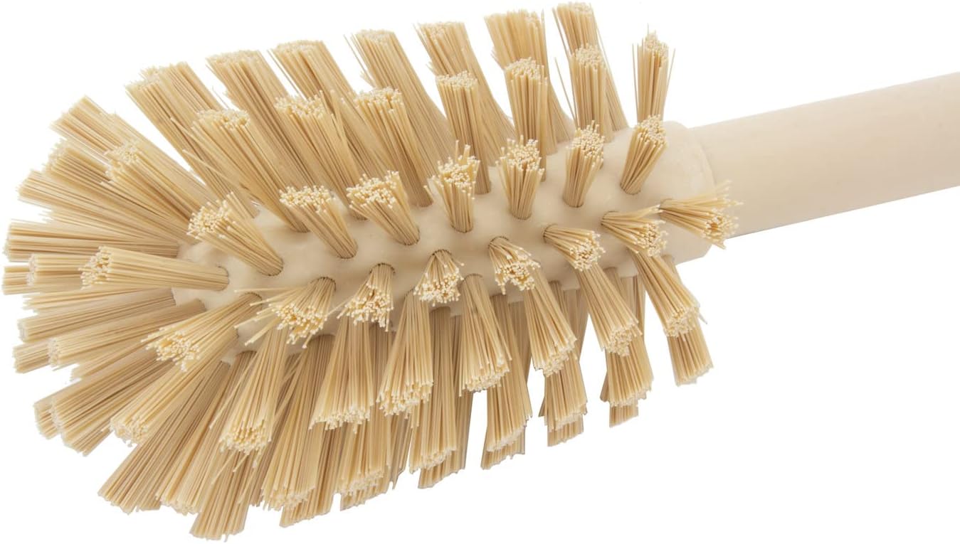 SPARTA Large Water Bottle Brush Ideal for Wide-Mouth Jars, Bottles and Tumblers, Dishwashing Tool with Handle for Home and Commercial Kitchens, Plastic, 12 Inches, Tan, (Pack of 6)