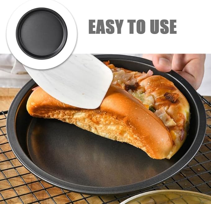 Luxshiny Non-Stick Round Cake Mold - 7 Inch Carbon Steel Baking Pan for Pizzas Cakes and More