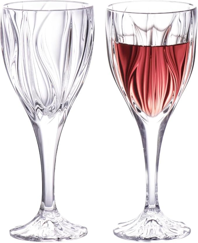 KAMMAK Wine Glasses Set of 2, 8 oz Hand Blown Crystal Bordeaux Wine Glasses, Thin Rim & Long Stem, Perfect for Red & White, Daily Use, Wedding Anniversary or Birthday Gift with Gift Box, Ocean
