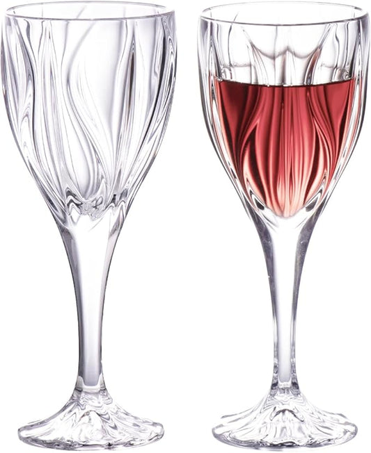 KAMMAK Wine Glasses Set of 2, 8 oz Hand Blown Crystal Bordeaux Wine Glasses, Thin Rim & Long Stem, Perfect for Red & White, Daily Use, Wedding Anniversary or Birthday Gift with Gift Box, Ocean