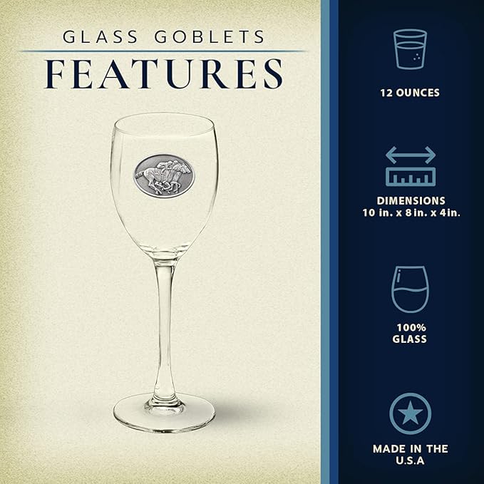Heritage Pewter By a Nose Glass Goblets – Set of 2 | 12 OZ Goblet Wine Glasses | Expertly Crafted Pewter Glass