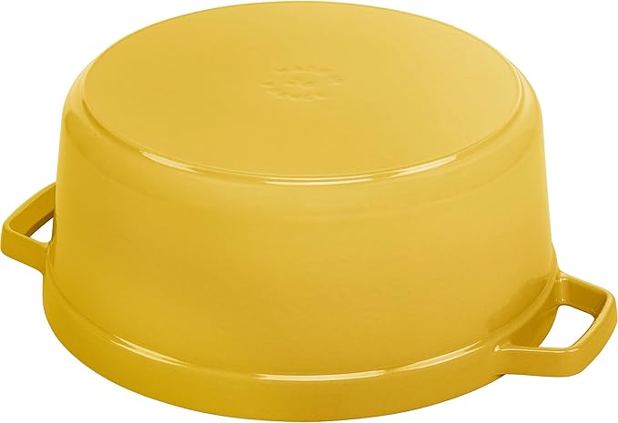 Staub Cast Iron Round Cocotte, Dutch Oven, 5.5-quart, serves 5-6, Made in France, Citron