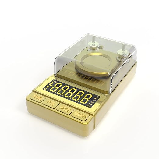 MAXUS Gold Milligram Scale 100g x 0.001g, Digital Mg/Powder Scale for Jewelry, Reloading Labs, Includes 20g Calibration Weight, High-Accuracy Portable Weighing Tool