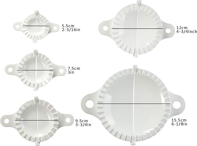 Dumpling Maker Dumpling Tools 5Packs with Different Sizes of Dumpling Mold, Perfect for Making Hand pies, Dumplings, Ravioli, Calzones, Dough Press 5.5/7.5/9.5/12/15.5cm
