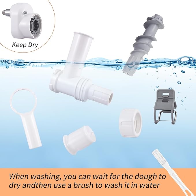 6 In 1 Pasta Maker Attachment for KitchenAid Stand Mixers with 6 Different Shapes of Pasta Outlet, Stainless Steel Plastic ABS