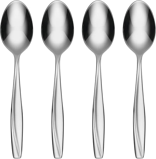 Oneida Camlynn Everyday Flatware Dinner Spoons 18/0 Stainless Steel, Set of 4, Silver