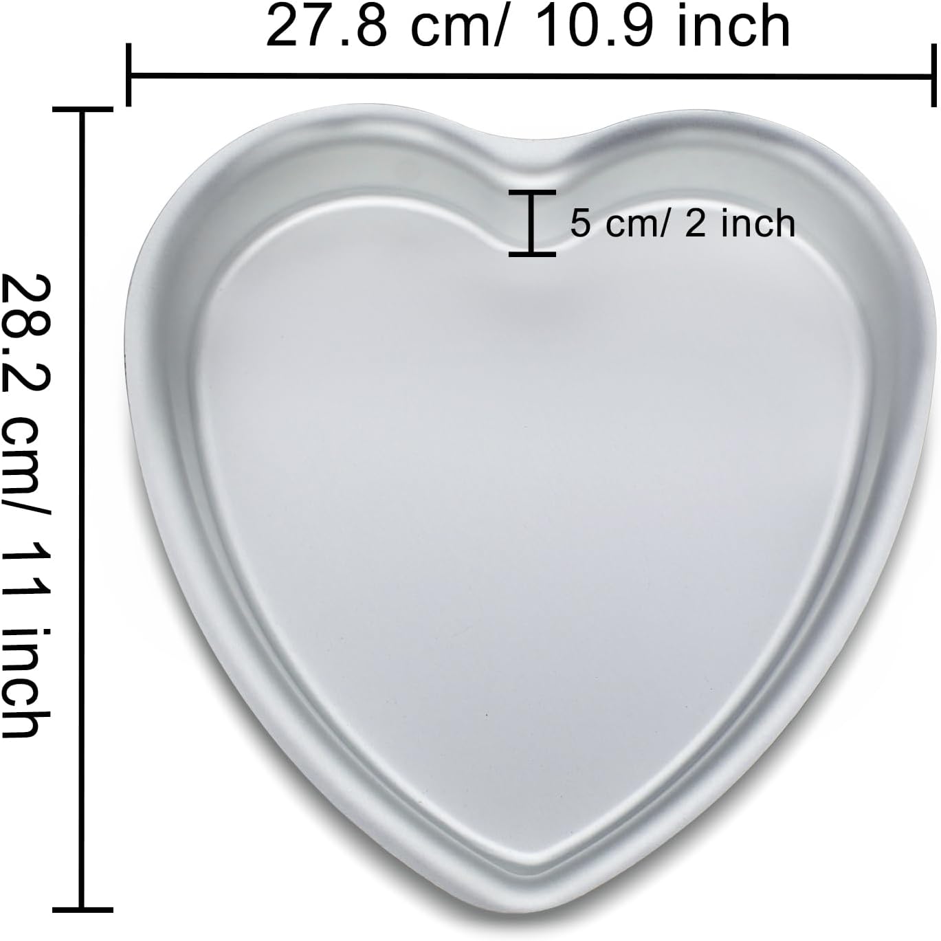 10 Inch Heart Shaped Cake Pans,2 Inch Deep,Aluminum Heart Shaped Cake Pan,Safe Oven,Suitable for party, birthday, gathering, other occasions cake (10 x 2 Inch,Set of 2)