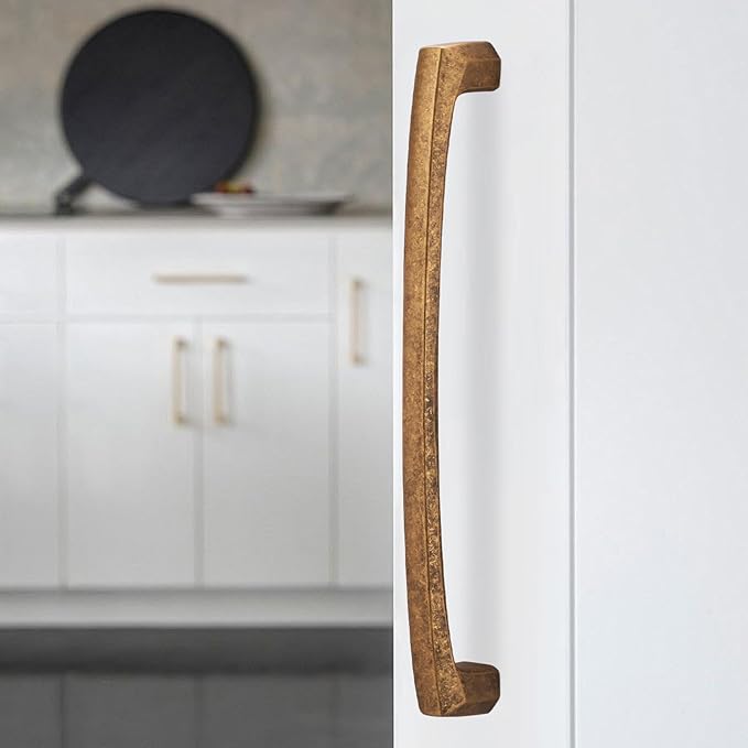 6 Pack 7-1/2 Inch Kitchen Cabinet Handles Antique Brass Cabinet Pulls Vintage Drawer Pulls Aged Kitchen Hardware