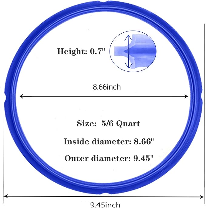 3 Pack Sealing Ring 6 Qt for Instant Pot Sealing Rings for 5/6 Qt Insta Pot, With 3 Float Valve Caps, Food-grade Silicone Instantpot 6Qt Sealing Ring, for Instant Pot 5&6 Qt, Red, Clear and Blue