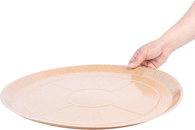 Restaurantware-Eco Pie 18 Inch Paper Pizza Trays, 50 Round Pizza Pans - Oven-Ready, Microwavable, Kraft Paper Pan For Large-Sized Pizzas, For Baking, Cooking, Bread, Meat, Or Pies