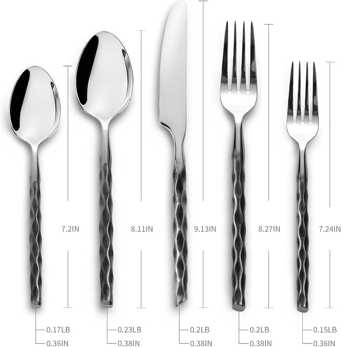 Silverware Set Stainless Steel Flatware Set Cutlery Set Vintage with Twisted Handle Mirror Finished 20 Pieces Service for 4