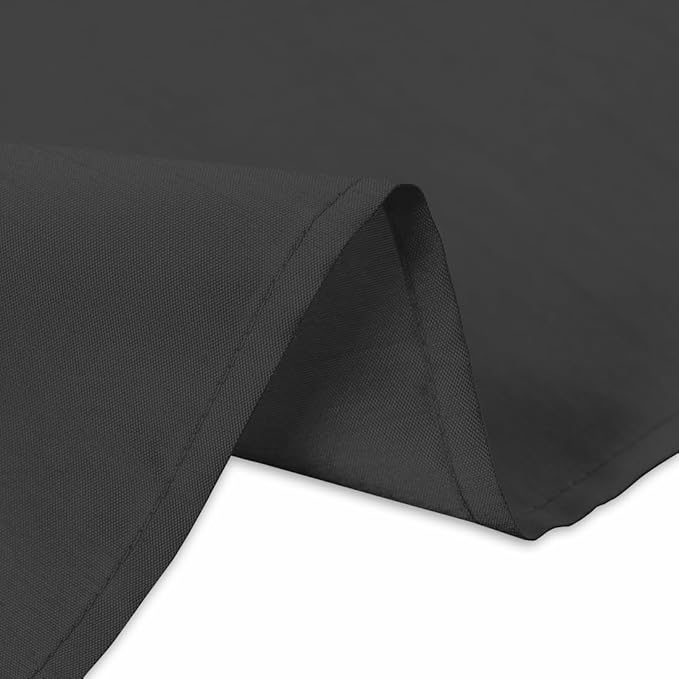 LTC LINENS 2 Pack Black Rectangular Tablecloths 60 x 102 Inches for 6 Feet Rectangle Banquet Tables with Half-Drop - Stain and Wrinkle Resistant Polyester Fabric Cloth Table Covers for Party, Wedding