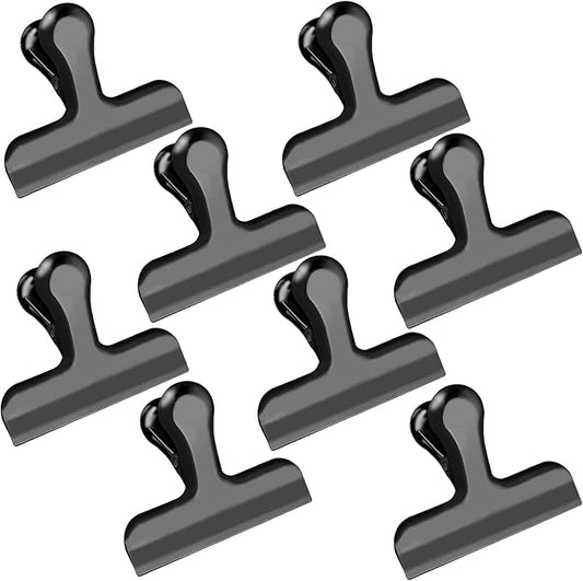 24 Pack 3 Inch Stainless Steel Black Chip Clips Bag Clips Large Clips for Food Packages,Food Clip Kitchen Clips for Snack,Home&Office Clips for Paper,Strong Metal Chip Snack Clips Heavy Duty