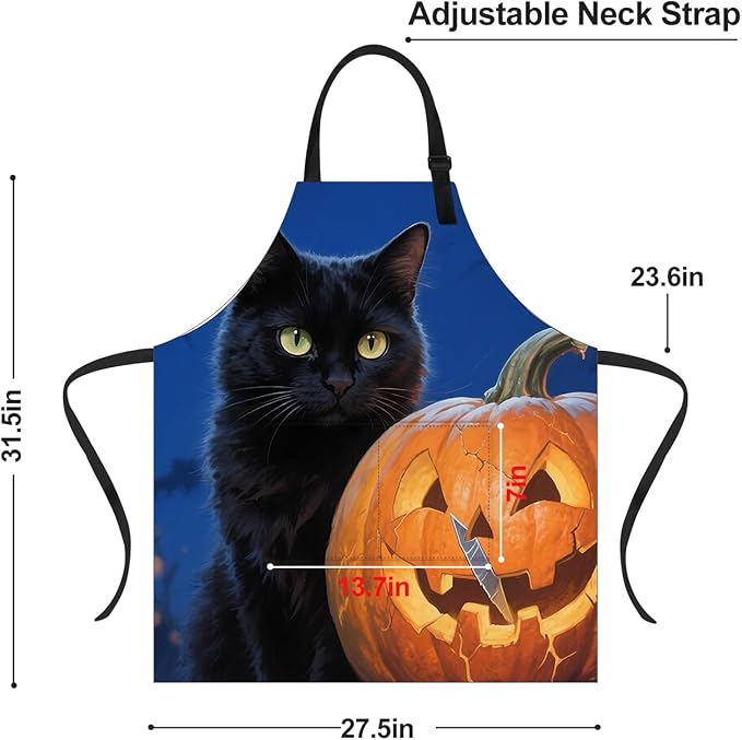 Halloween Apron Home Kitchen Cooking Baking Gardening for Women Men with Pockets waterproof 32x28 inch