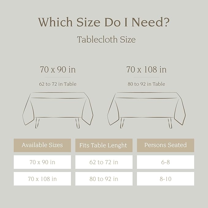 over&back 100%-Linen Woven Tablecloth - Colorful Dining Room Table Cover - Mitered Corner Hems - Machine Washable - Kitchen and Home Decor - Green - 70x108