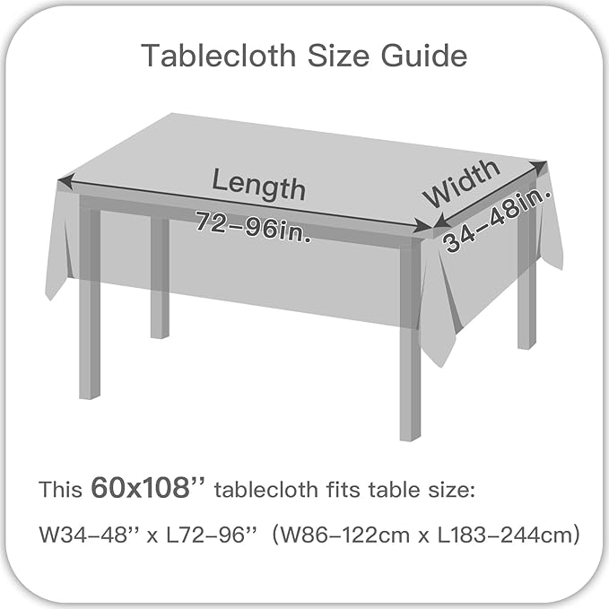 maxmill Linen Texture Tablecloth Water Resistant Antiwrinkle Spillproof Wipeable Washable Soft Fabric Table Cloth for Dining Room, Buffet Banquet Party Holiday, Rectangular 60 x 108 Inch, Light Grey