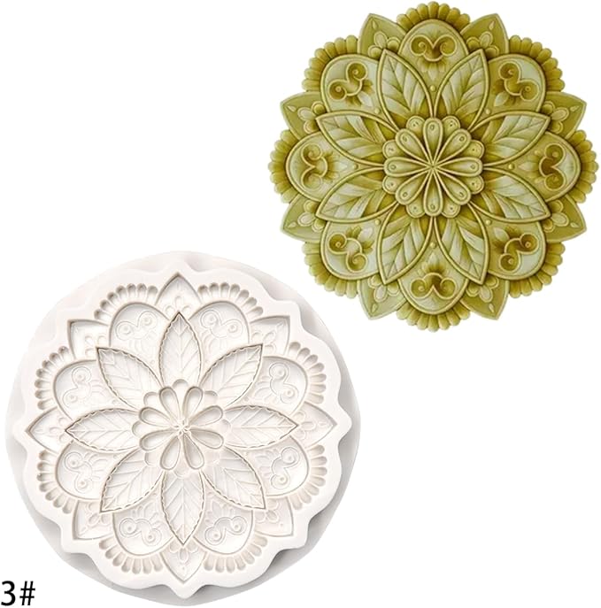 (Four-piece set) Multi-functional round flower, DIY silicone mold, cake chocolate mold wedding cake decoration tool soft cake mold