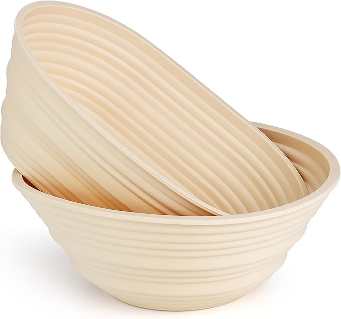 Banneton Bread Proofing Basket, Sourdough Baking Supplies, Sourdough Starter Kit Beginners, Bread Lame, Danish Dough Whisk, Bread Basket, Sourdough Banneton Basket (Pastel Yellow 2)