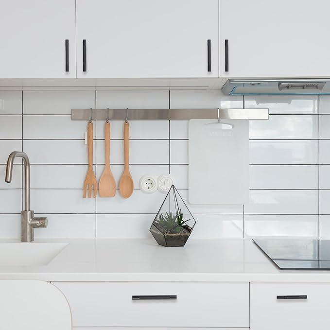 10 Pack 3-3/4 inch(96mm) Matte Black Kitchen Cabinet Handles Knurled Cabinet Pulls Black Drawer Pulls Kitchen Hardware