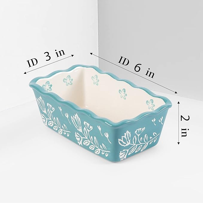 Wisenvoy Mini Loaf Pan Bread Pan Ceramic Loaf Pans for Baking Bread Mini Bread Loaf Pans 4-Pieces Bread Baking Pan