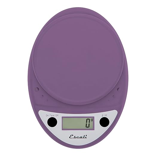 Escali Primo Digital Food Scale Multi-Functional Kitchen Scale and Baking Scale for Precise Weight Measuring and Portion Control, 8.5 x 6 x 1.5 inches, Lavender