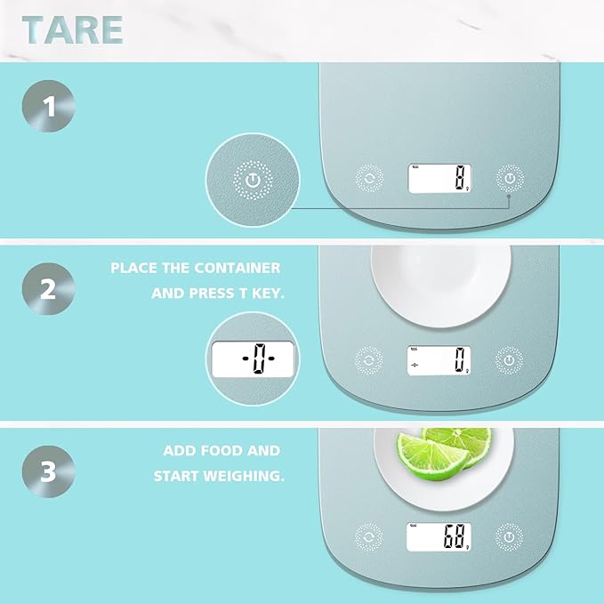 Digital Food Scale 11lb/0.1oz, Digital Kitchen Scale Weight in Grams & Oz, Cook Scale for Baking and Meal Prep, 6 Units with Tare Function, LCD Display (Green)