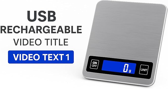 Digital Kitchen Scale – 1g Precision, 10kg Capacity, Stainless Steel Food Scale with LCD Display, Tare Function, Battery Powered for Cooking & Baking