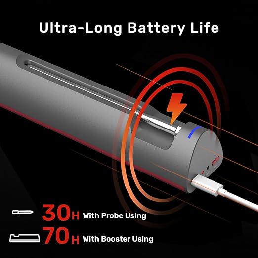 S Pro Bluetooth Wireless Meat Thermometer, 1080°F Heat, 6 Sensors, Enhanced Signal Base, EasySmart App, IP69 Waterproof, Ultra-Thin Probe, Digital Cooking Thermometer, Oven/Grill/BBQ/Air Fryer/Kitchen