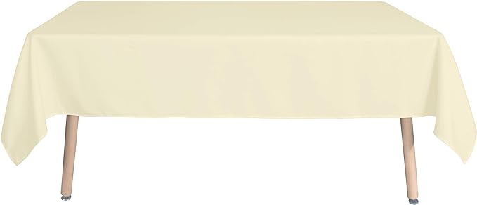 sancua Square Tablecloth - 54 x 54 Inch - Stain and Wrinkle Resistant Washable Polyester Table Cloth, Decorative Fabric Table Cover for Dining Tables, Buffet Parties and Camping, Beige