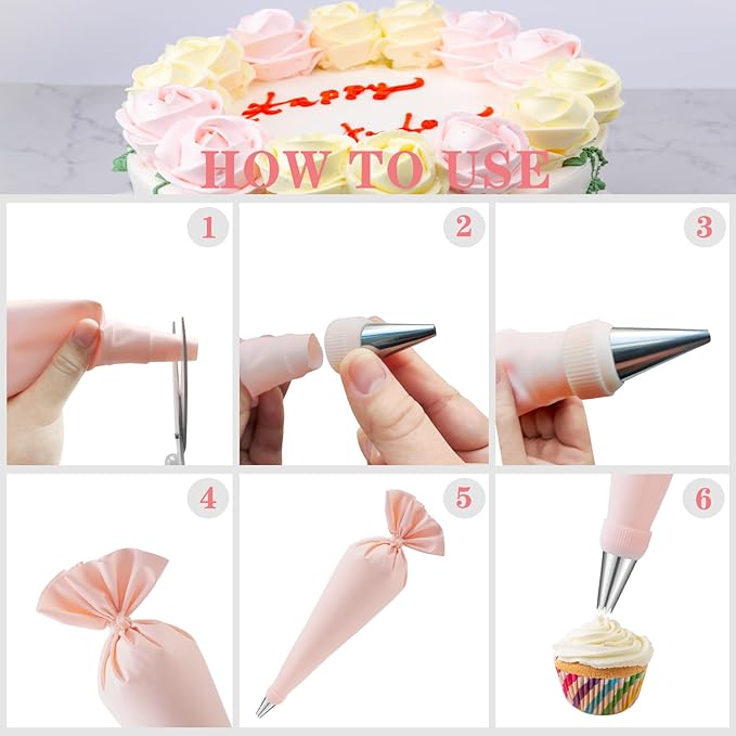 Nifogo Cake Decorating Supplies Kit Tools 356pcs, Baking Accessories with Cake Turntable, Pastry Piping Bag, Piping Icing Tips for Beginners