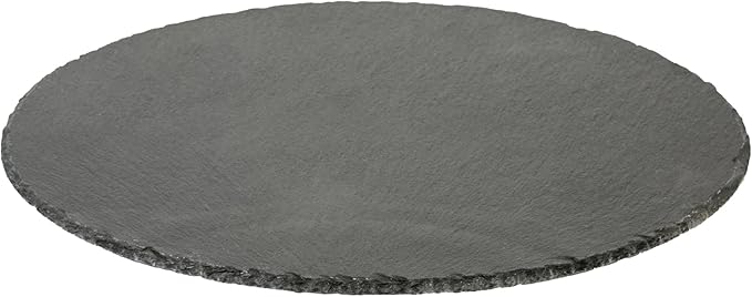 Restaurantware Slate Serving Trays 4 Pack of 11.81" Foam Feet Charcuterie Stone Plates Rustic Edges Freezable Black Square Serving Display Cheese Boards for Kitchen, Gourmet, Dining, Parties